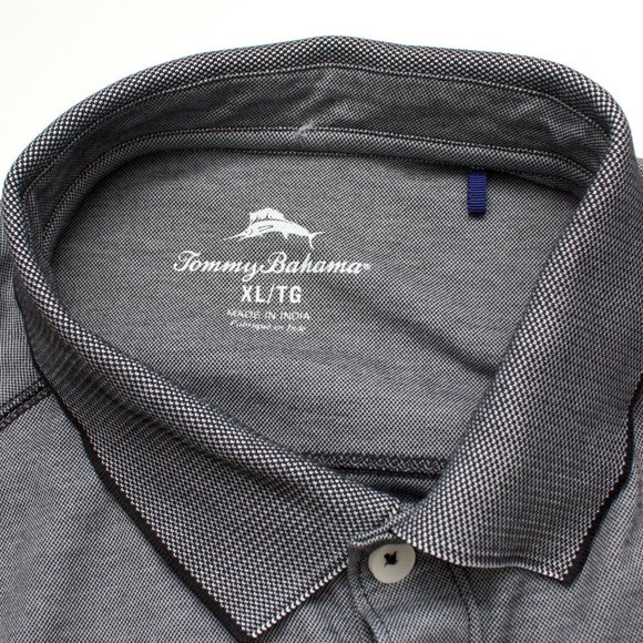 Tommy Bahama Men's Short Sleeve Polo Shirt Supima Cotton XLTG Dark Gray - Picture 5 of 9